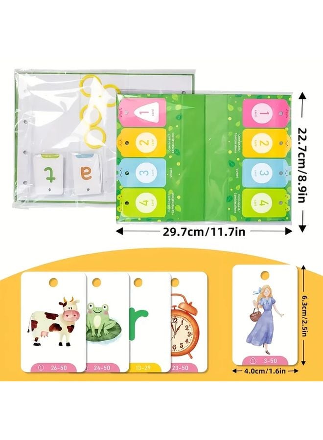 129 قطعة بطاقات تعليمية لكلمات البصر مجموعة ألعاب الكلمات للأطفال من عمر 3 إلى 6 سنوات أدوات تعليمية لتعليم الصوتيات في مرحلة ما قبل المدرسة - Image 2